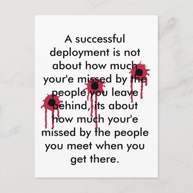 Postal Un despliegue exitoso/SANGRIENTOS AGUJEROS DE BOMB (Anverso)