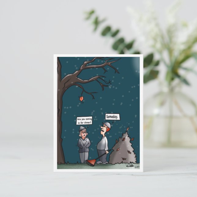 Postal Un día de caída (Anverso de pie)