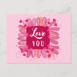 Postal Un Día de San Valentín lindo te ama el corazón mor