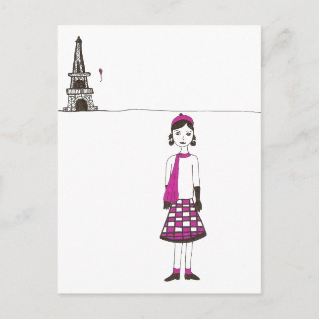 Postal Un día en París Francia (Anverso)