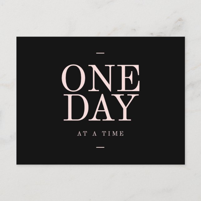 Postal Un día: inspiradoras citas de objetivos rosados ne (Anverso)