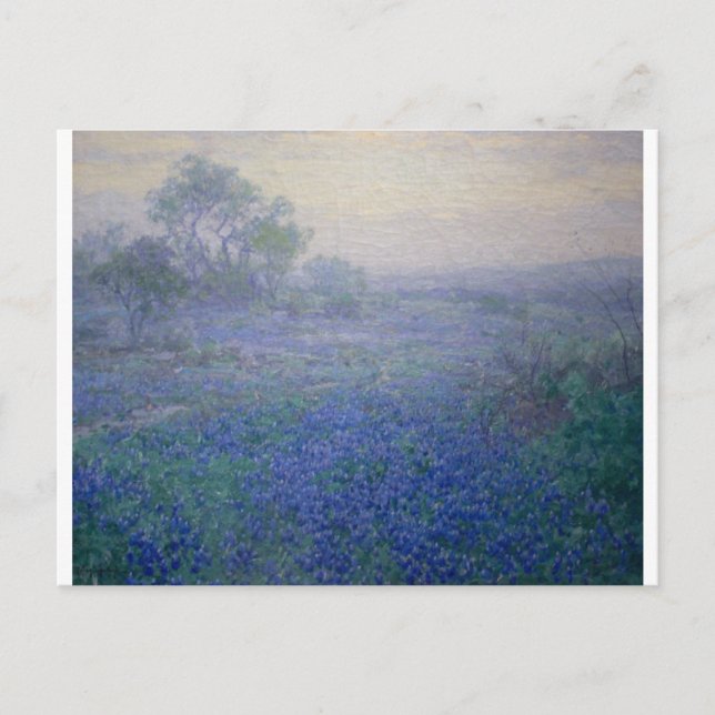 Postal "Un día nublado Bluebonnets cerca de San Antonio" (Anverso)