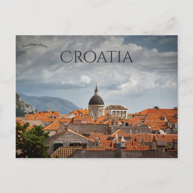 Postal Un Día Nublado en Dubrovnik Croacia (Anverso)