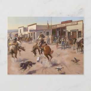 Postal “Un día tranquilo en Utica” de Charles M Russell