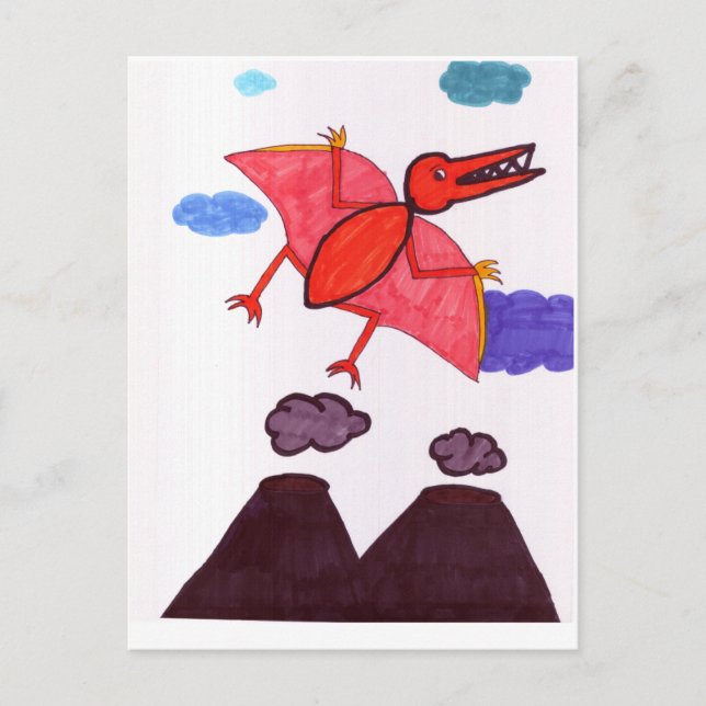 Postal Un dinosaurio (Anverso)