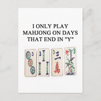 Postal un diseño divertido de mahjong