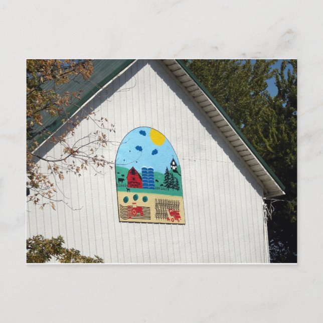 Postal Un divertido barn quilt (Anverso)