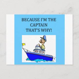 Postal un divertido capitán de barco chiste