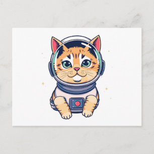 Postal Un divertido gato cósmico