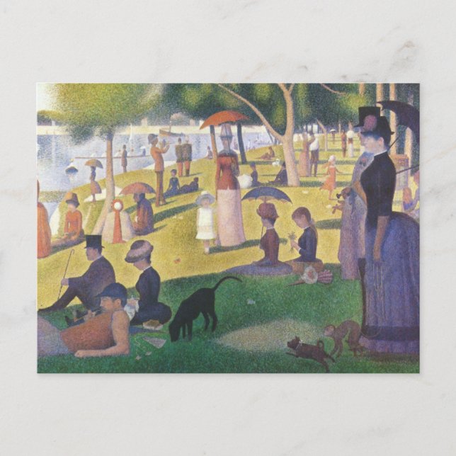 Postal Un domingo por la tarde en el La grande Jatte (Anverso)
