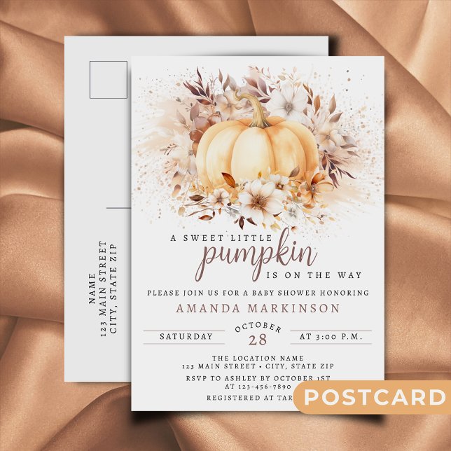 Postal Un dulce calabaza de Baby Shower neutral (Subido por el creador)