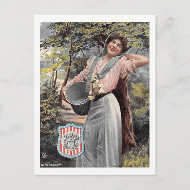 Postal Un dulce New Jersey Shields Chica, Vintage (Anverso)