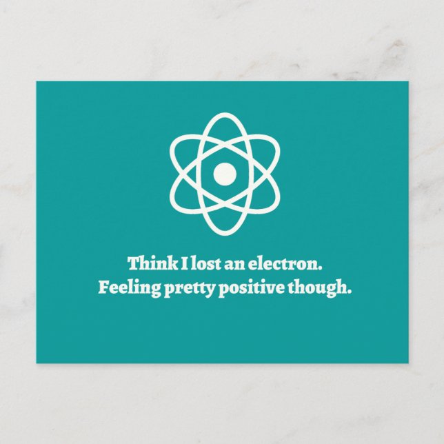 Postal Un electrón perdido (Anverso)