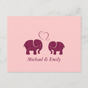 Postal Un elefante de moda y agradable personalizado