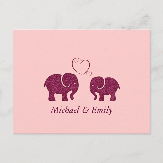 Postal Un elefante de moda y agradable personalizado (Anverso)