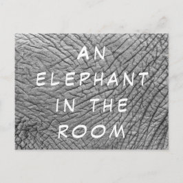Postal Un elefante en la foto de la piel de la habitación