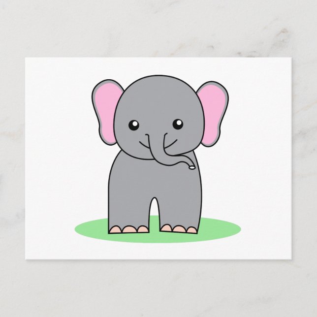 Postal Un elefante pequeño (Anverso)
