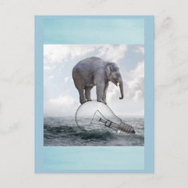 Postal Un elefante que balancea en una bombilla