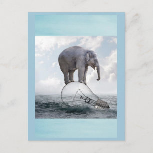 Postal Un elefante que balancea en una bombilla