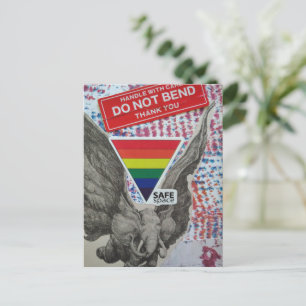 Postal Un Espacio Seguro Elefante Volador Fantasía Collag