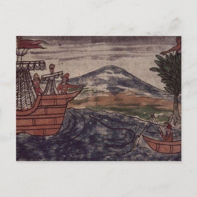 Postal Un espía indio observa: (Anverso)