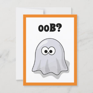 Postal Un fantasma confuso dice "Oob" Personalizado diver