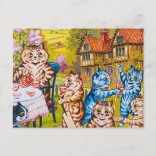 Postal Un Fiesta de té de verano por Louis Wain