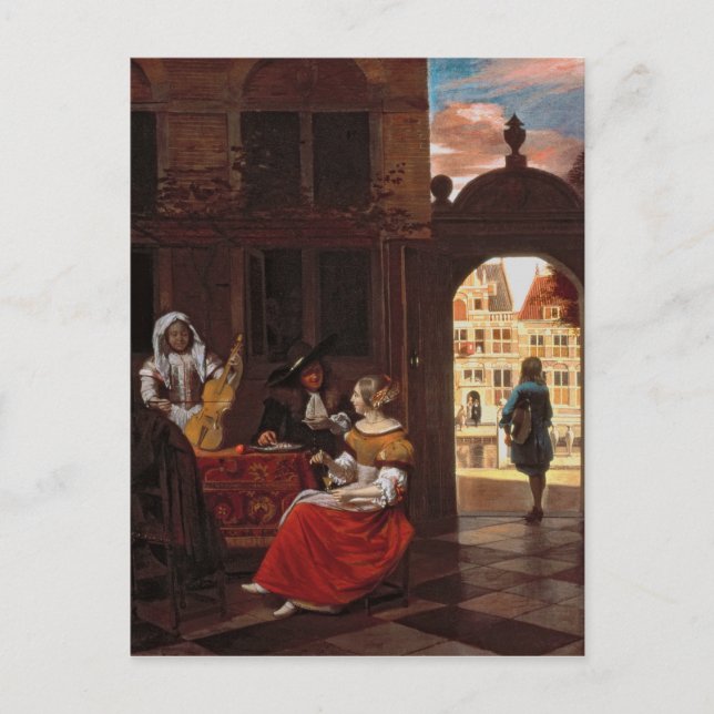 Postal Un Fiesta musical, 1677 (Anverso)