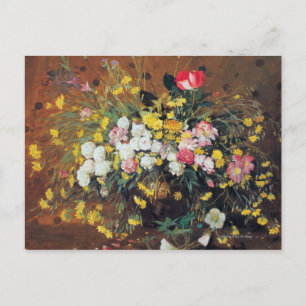 Postal Un florero de flores