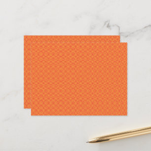 Postal un fondo naranja y amarillo con cuadrados pequeños