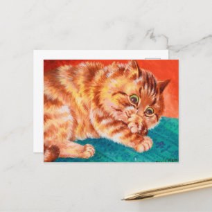 Postal Un gatito barato por Louis Wain