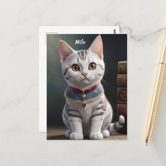 Postal Un gatito corto estadounidense de Shorthair con oj