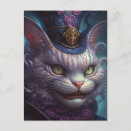 Postal Un gato asustado de Cheshire en una cosecha de tóf