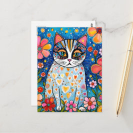 Postal Un gato colorido