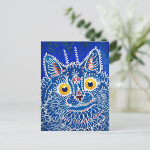 Postal Un gato de estilo gótico por Louis Wain 