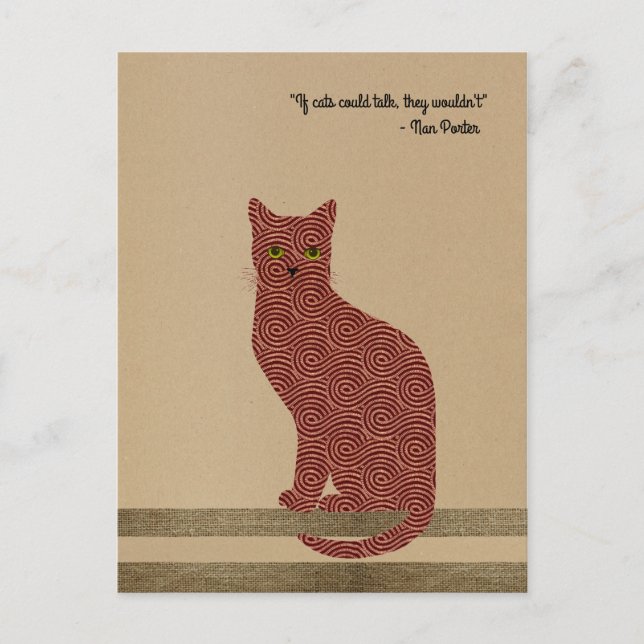 Postal Un gato elegante. ¡Sólo para los verdaderos amante (Anverso)