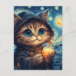 Postal Un gato mágico