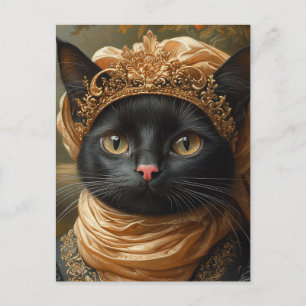 Postal Un gato negro real