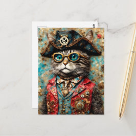 Postal Un gato pirata