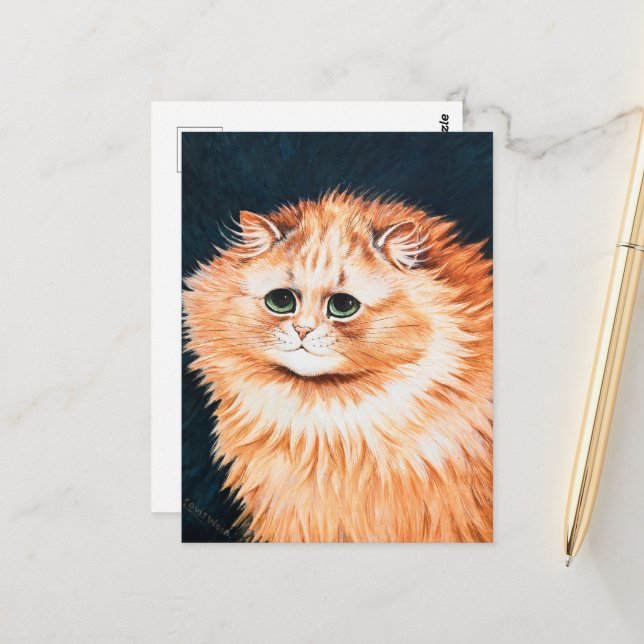 Postal Un gato tabby de Louis Wain (Anverso/Reverso In Situ)