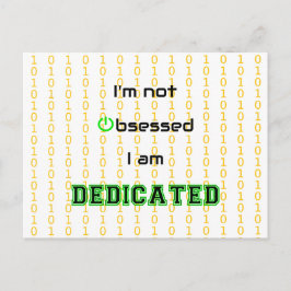 Postal Un geek gracioso dedicado a no obsesionarse con la