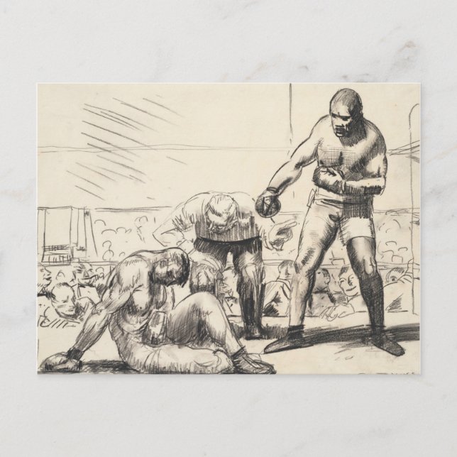 Postal Un golpe abajo - George Bellows - c1917 (Anverso)