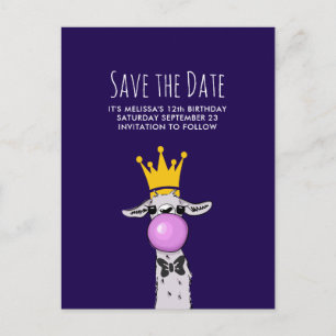 Postal Un gracioso Fiesta de Ilustracion de Llama salva l