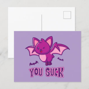 Postal Un gracioso vampiro de Halloween te golpea