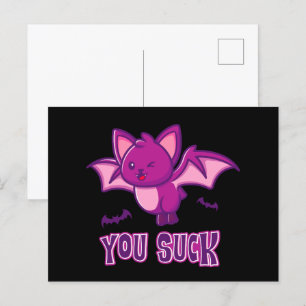 Postal Un gracioso vampiro de Halloween te golpea
