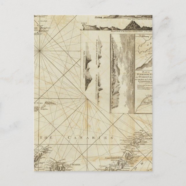 Postal Un gráfico de las Maderas y las Islas Canarias (Anverso)