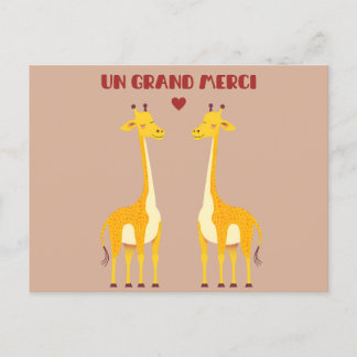 Postal Un grand merci - giraffe