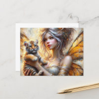 Un grandioso hadas y un cachorro de tigre