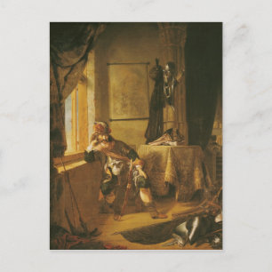 Postal Un guerrero en pensamiento