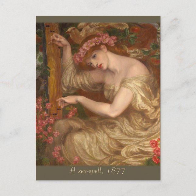 Postal Un hechizo de mar de Dante Gabriel Rossetti CC0574 (Anverso)